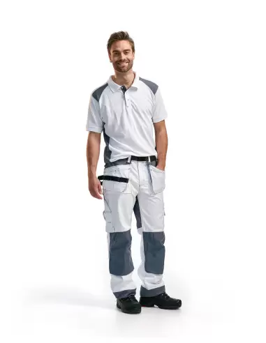 Pantalon artisan bicolore Blanc/Gris clair | 150318601094 - Blaklader