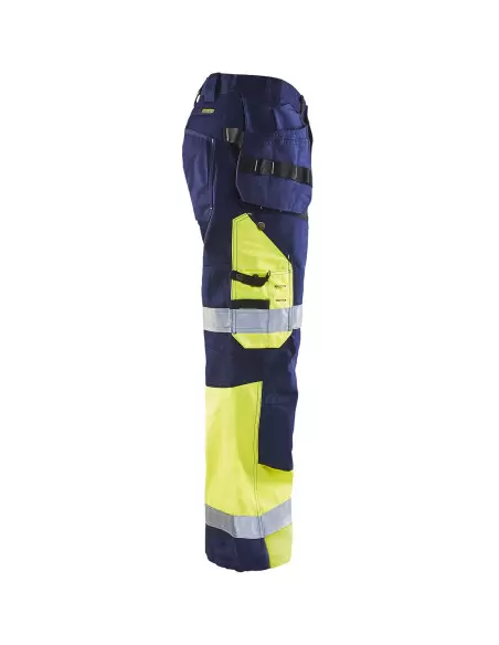 Pantalon artisan haute visibilité Marine/Jaune fluo | 150818608933 - Blaklader