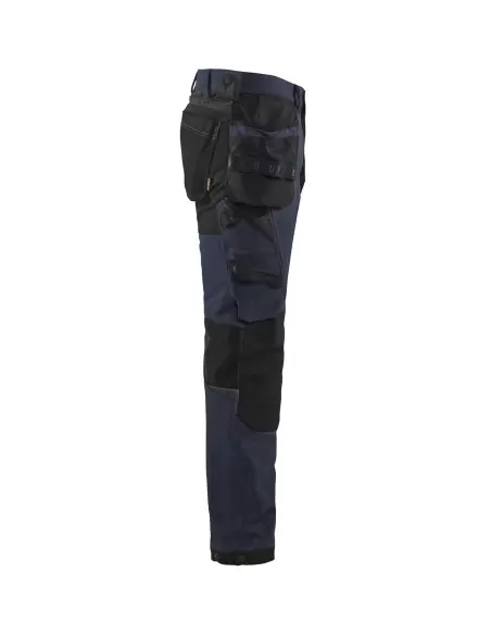 Pantalon artisan stretch 4D Marine foncé/Noir | 152216458699 - Blaklader