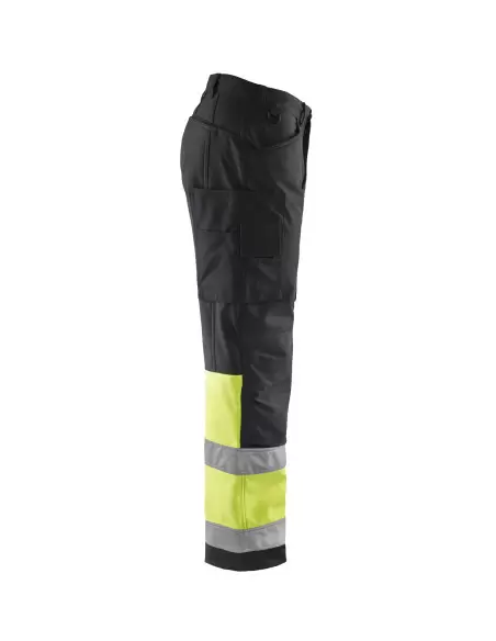 Pantalon softshell haute-visibilité Noir/Jaune fluo | 156225179933 - Blaklader