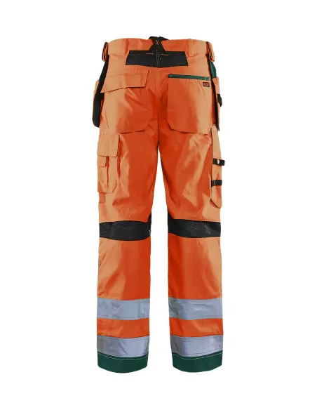 Pantalon artisan aéré haute visibilité +stretch Orange fluo/Vert | 156518115349 - Blaklader