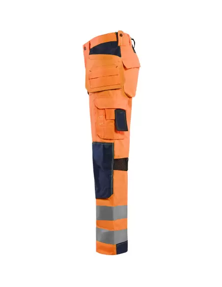 Pantalon artisan aéré haute visibilité +stretch Orange fluo/Marine | 156518115389 - Blaklader
