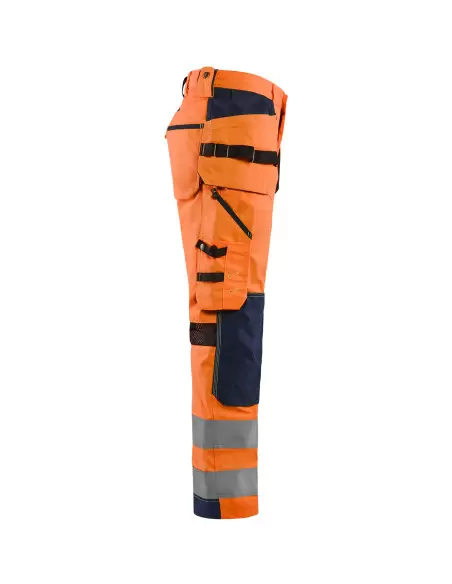 Pantalon artisan aéré haute visibilité +stretch Orange fluo/Marine | 156518115389 - Blaklader