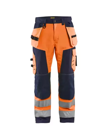 Pantalon Artisan Softshell haute visibilité Orange fluo/Marine | 156725175389 - Blaklader