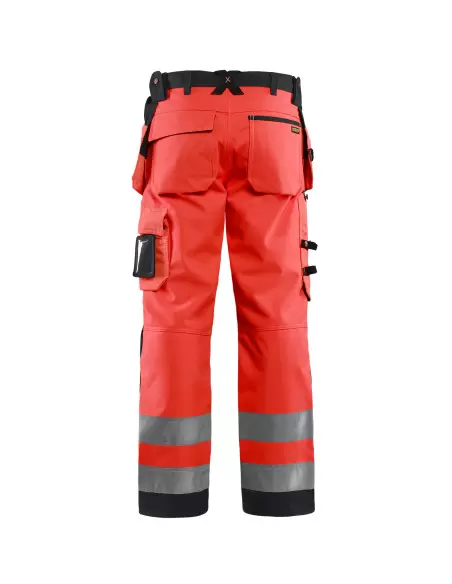 Pantalon Artisan Softshell haute visibilité Rouge fluo/Noir | 156725175599 - Blaklader