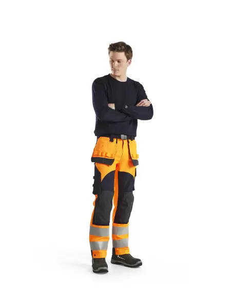 Pantalon multinormes inhérent Orange fluo/Marine | 158915135389 - Blaklader