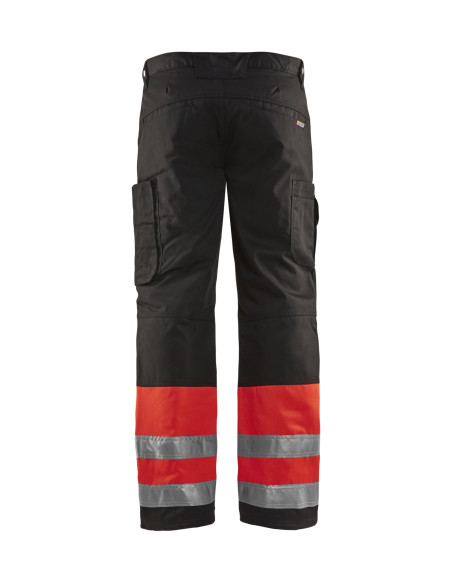 Pantalon haute visibilité hiver Rouge fluo/Noir | 186218115599 - Blaklader