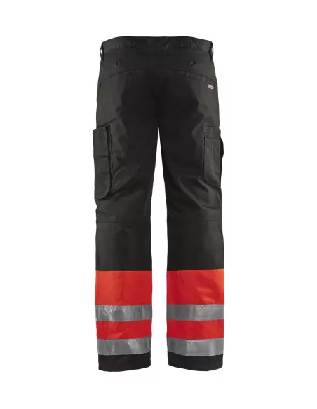 Pantalon haute visibilité hiver Rouge fluo/Noir | 186218115599 - Blaklader