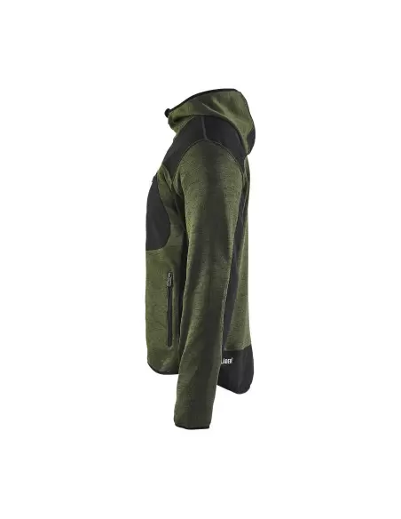 Veste tricotée à capuche Vert armée/Noir | 493021174699 - Blaklader