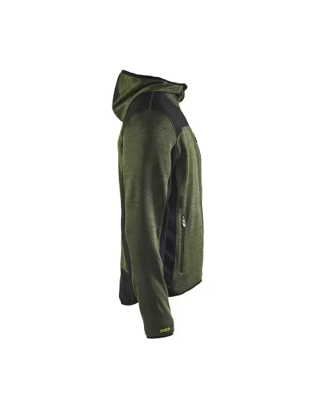 Veste tricotée à capuche Vert armée/Noir | 493021174699 - Blaklader