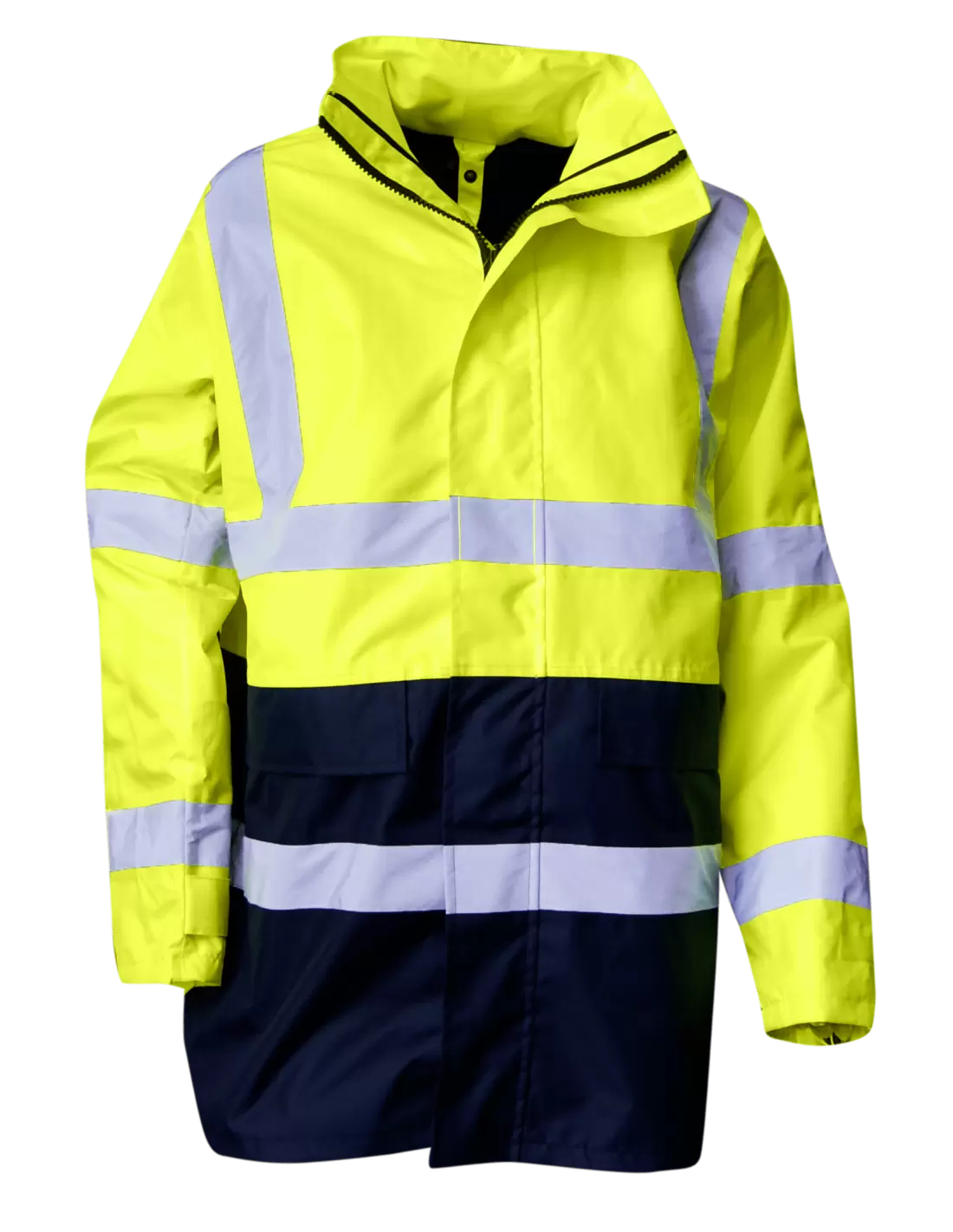 Parka 4 en1 haute visibilit Jaune Fluo Marine PREVENTION 5002