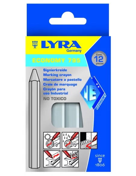 Craie industrielle blanche (boite de 12 pièces) | 4850001 - Lyra