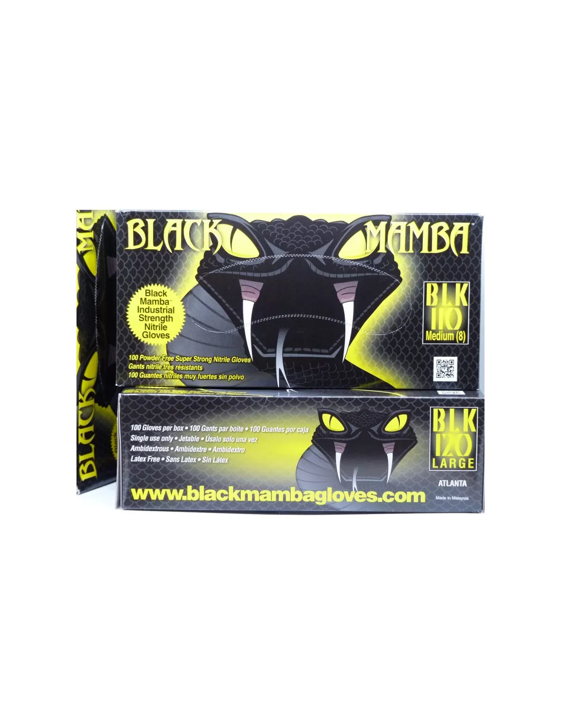 Gants nitrile noir épais sans poudre Premium taille M, Boîte de 100 - FM  Medical