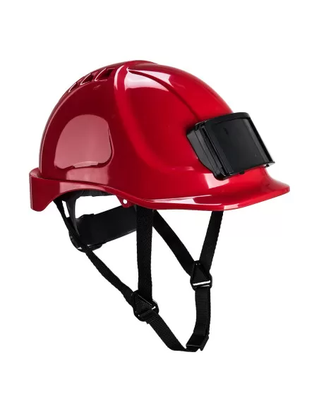 Casque de chantier Endurance rouge avec porte-badge | PB55RER - Portwest