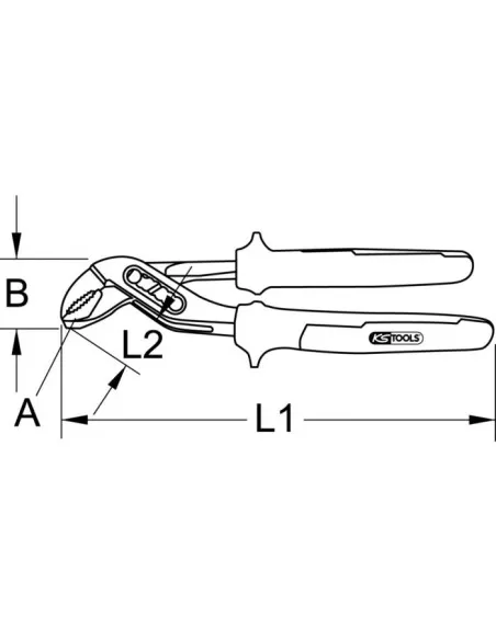Pince multiprises entrepassée 1,1/4", L. 240 mm | 115.2000 - KS Tools