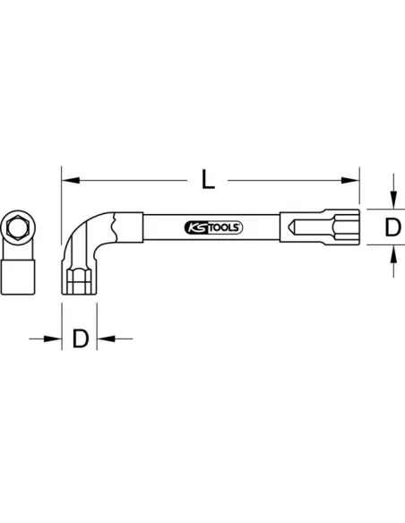 Clé à pipe débouchée, 33 mm - 6 pans | 517.0433 - KS Tools