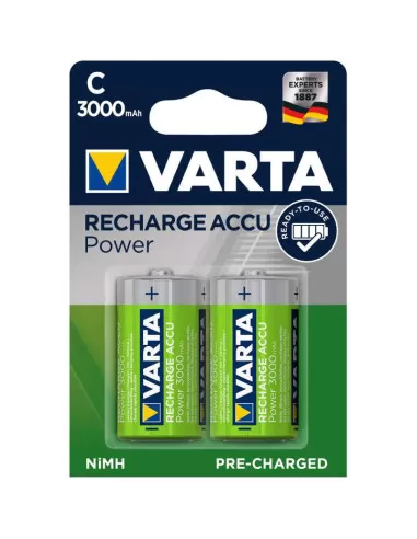 2 Piles rechargeables C - HR14 - 3000mAH en blister - VARTA - AZ Piles  distribution