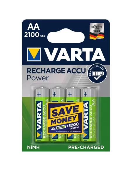 4 Piles Rechargeables AA / HR6 2100mAh | Varta