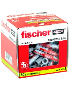 Cheville tous matériaux fischer DuoPower 8x65 sans vis (x50) | 538241 - Fischer