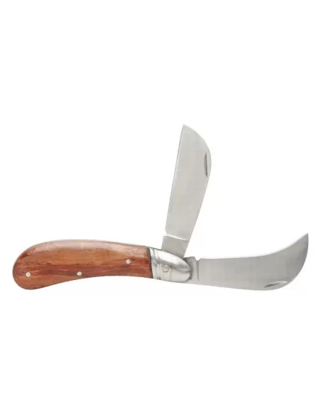 Couteau d'éléctricien avec 1 lame serpette et 1 lame droite Inox | 907.2186 - KS Tools