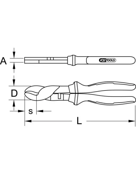 Coupe-câbles électrique isolé, 6'' L.165 mm | 117.1122 - KS Tools